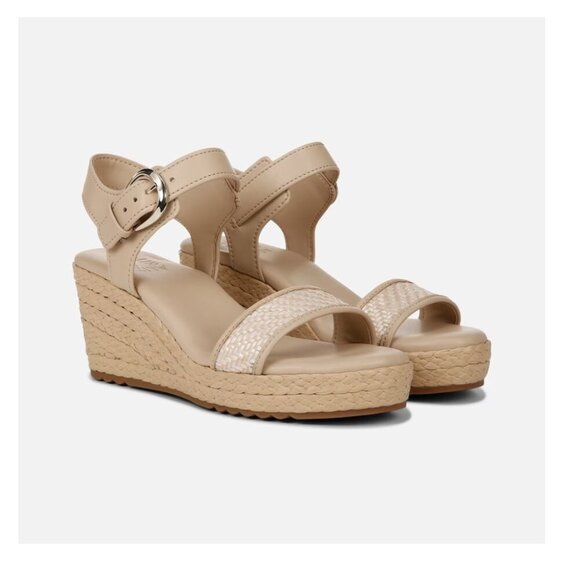 Naturalizer Women's Stella Wedge Espadrille Platform Sandal Beige Multi Size 8W - Picture 1 of 11